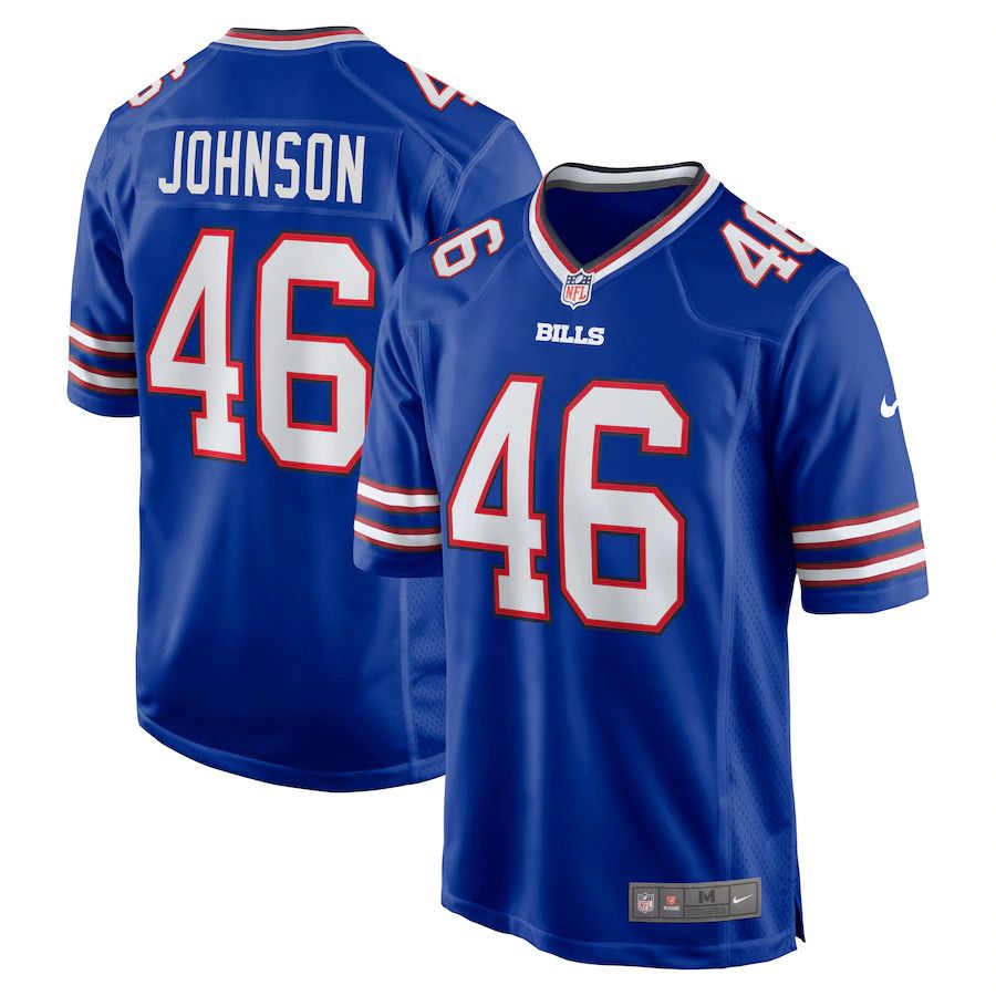 Men Buffalo Bills 46 Jaquan Johnson Nike Royal Game NFL Jersey